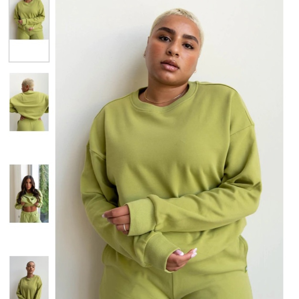 Matcha green fleece sweatshirt